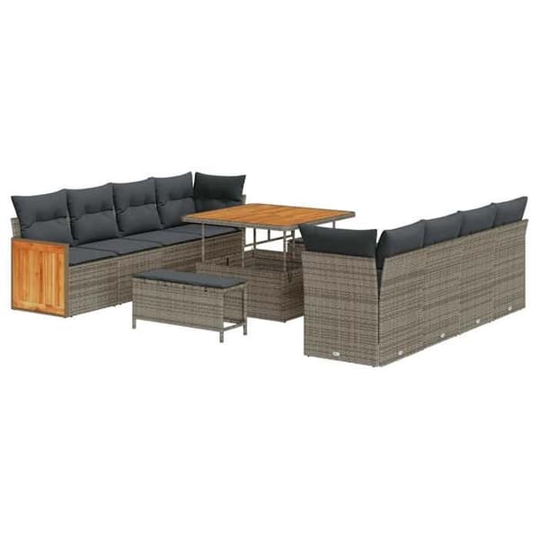 Maison Exclusive - Trädgårdsoffenset Grå 231 x 224 x 85 cm polyrotin