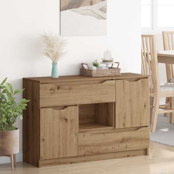 Maison Exclusive - Buffet i egetræ, håndlavet 100 x 30 x 65,6 Ingeniørtræ