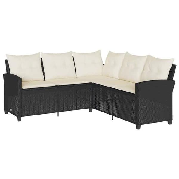 Maison Exclusive - L-formede sofaer med sorte puder i flettet harpik