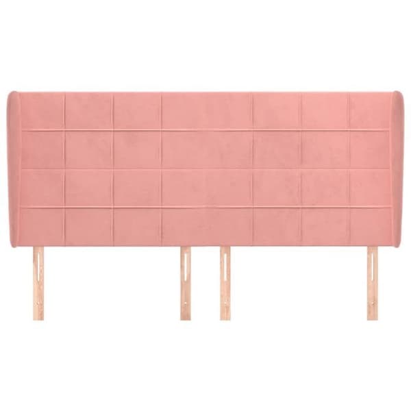 Maison Exclusive - Päätylevy korvilla Vaaleanpunainen 183x23x118/128 cm Sametti Ros