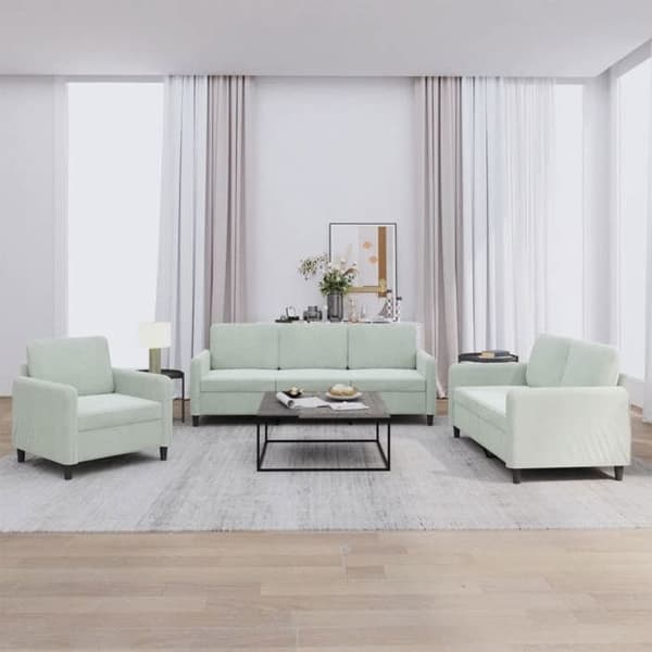 Maison Exclusive - 3 kpl vaaleanharmaita samettisohvia