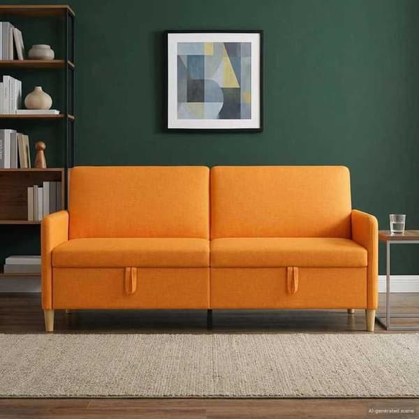 Maison Exclusive - Sofa med opbevaring Mørkegul 192 x 78 x 87 cm Polyester