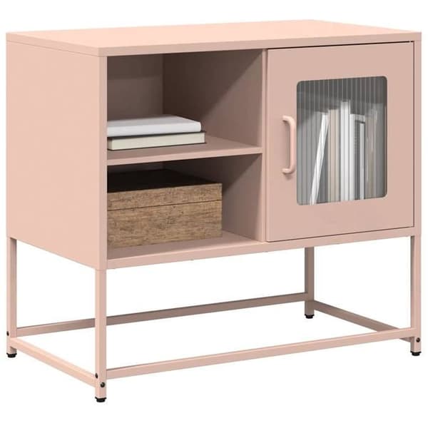 Maison Exclusive - TV-møbel rosa 68x39x60,5 cm stål