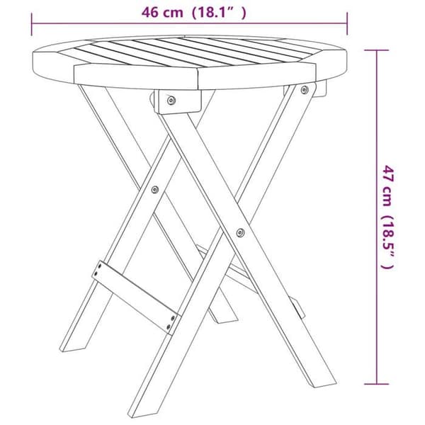 Maison Exclusive - Sammenklappeligt havebord hvid Ø 46 cm solid akacietræ