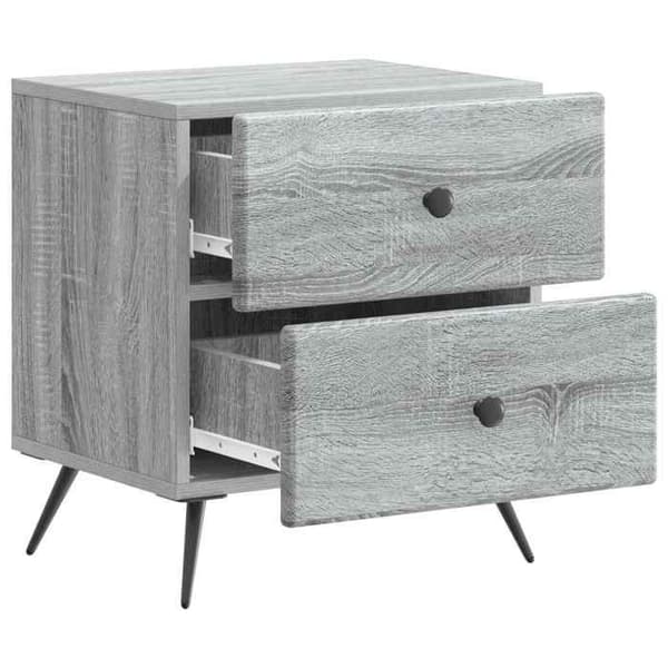 Maison Exclusive - Natbord 2 dele Sonoma grå 43 x 34,5 x 47,5 cm