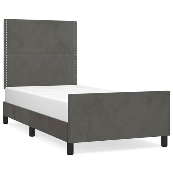 Maison Exclusive - Sängram utan madrass mörkgrå 100x200 cm sammet