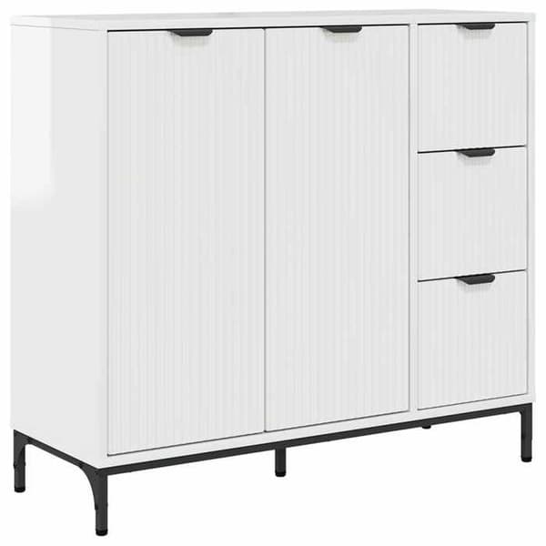 Buffé - EXKLUSIVT HEM - 89,5×33×82 cm - Blank vit - Ingenjörsträ - Kullagerfäste Strålande vit