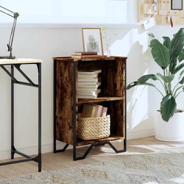 Maison Exclusive - Bibliotek ek rökig 50x31x74,5 cm ingenjörsträ