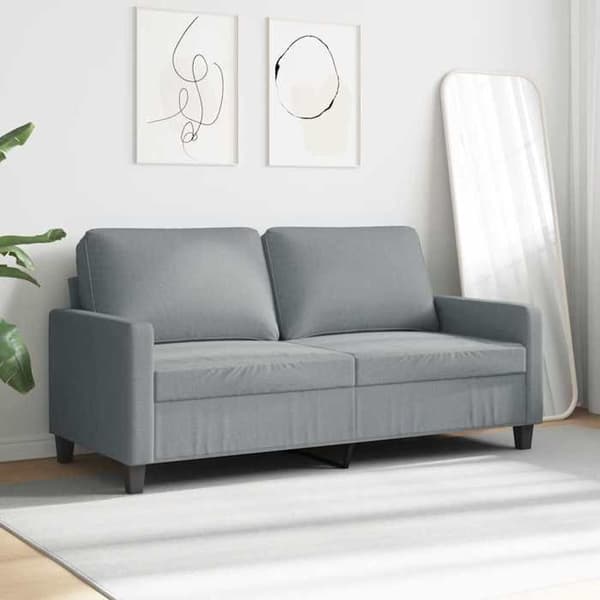 Sofa - EKSKLUSIV HUS - 2 pladser 140 cm - Lys grå - Holdbart stof - Robust metalramme Ljusgrått