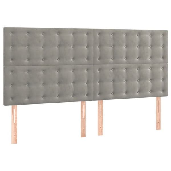 Maison Exclusive - LED-päätyharso Vaaleanharmaa 160x5x118/128 cm Sametti ljusgrått