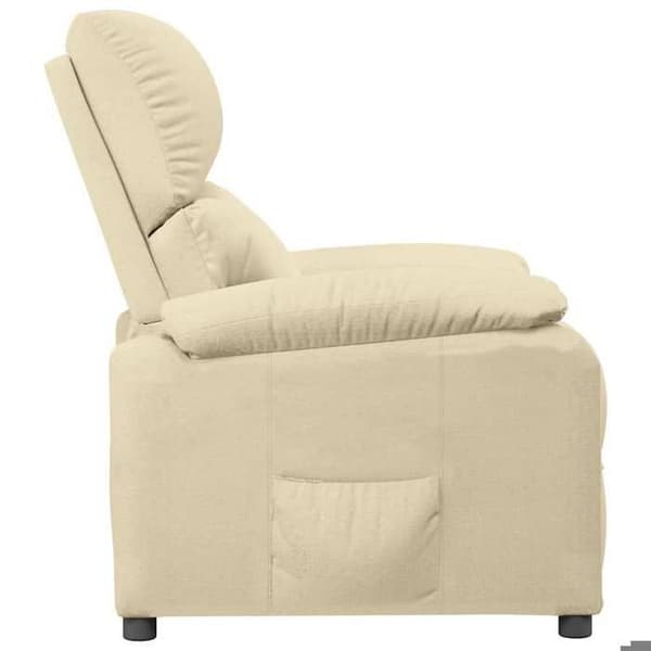 Maison Exclusive - Recliner Fåtölj Creme Tyg Grädde