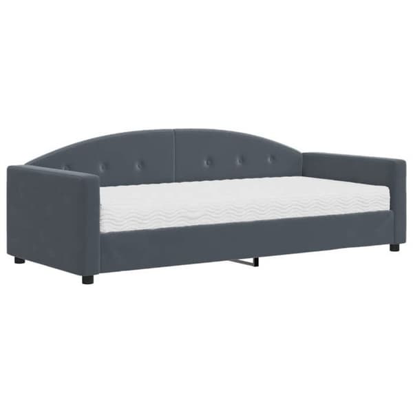 Maison Exclusive - Dagbädd med mörkgrå madrass 90x190 cm sammet