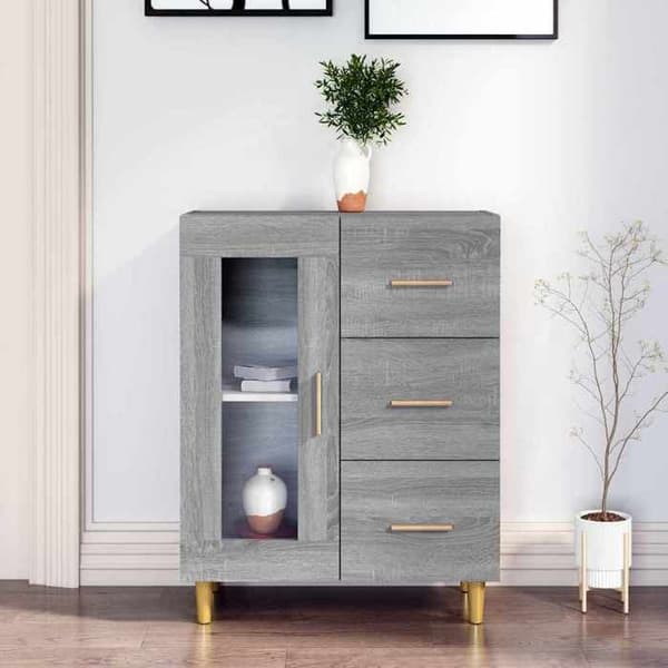 Maison Exclusive - Buffé Sonoma Grå 69,5x34x90 cm Ingenjörsträ