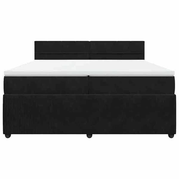 Maison Exclusive - Sengestel med kunstlæder og madras Sort 200x200 cm Velours