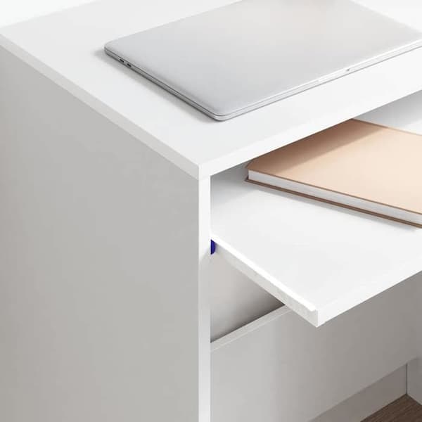 Kontor - EXKLUSIVT HUS - Rektangulär Design - Vit - Ingenjörsträ - Inbyggda hyllor Vit