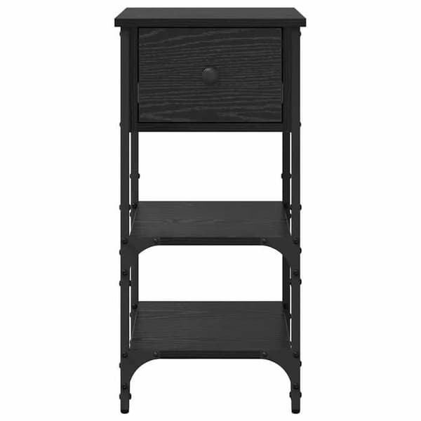 Maison Exclusive - Natbord med skuffe, Sort eg 33,5 x 36 x 70 cm