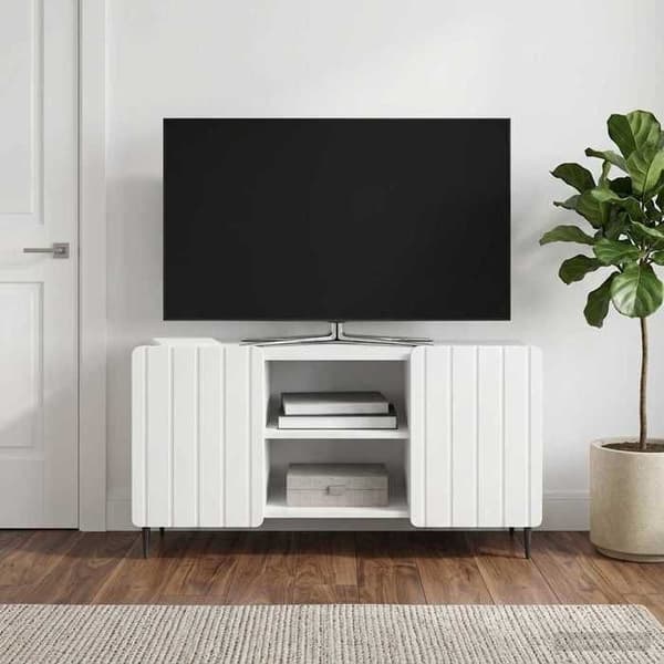Maison Exclusive - TV-möbel 102 x 34,5 x 52 cm Blank vit Ingenjörsträ