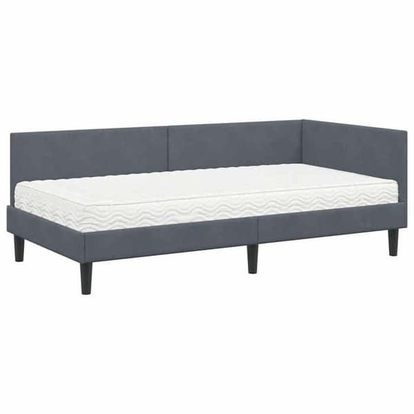 Maison Exclusive - Hörnsängram med madrass 2 st Mörkgrå 90 x 190 cm Mörkgrå