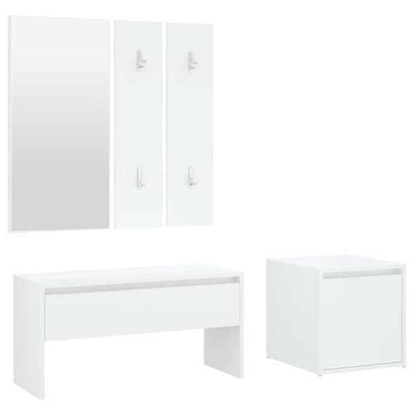 Maison Exclusive - Set med hallmöbler Vit Ingenjörsträ