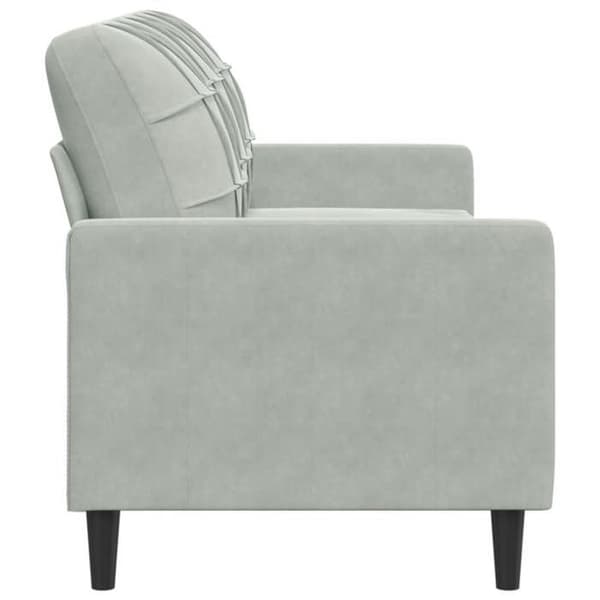 Maison Exclusive - Soffa 3-sits Grå 180 cm Sammet Ljusgrått