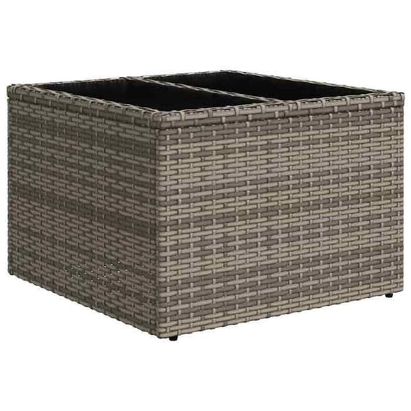 Maison Exclusive - 11 osan puutarhakalustesetti Harmaa polyrottinki