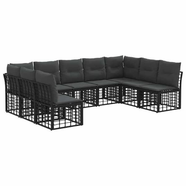 Maison Exclusive - Ulkokäyttöön tarkoitettujen sohvien setti, musta polyesteri