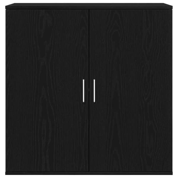 Maison Exclusive - Buffet Sort egetræ 79 x 38 x 80 cm Ingeniørtræ svart ek