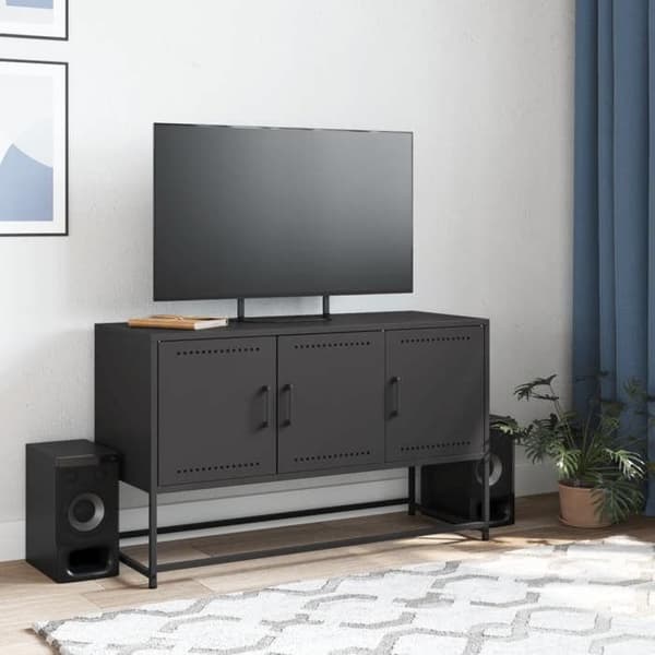 TV-møbel - MAISON EXCLUSIVE - 100,5 x 39 x 60,5 cm - Sort - Stål - Industriel Svart