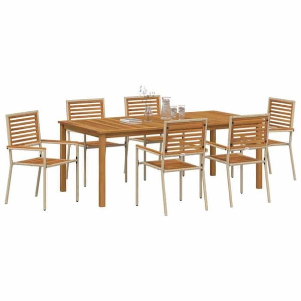 Maison Exclusive - 7 dele have spisebordssæt Beige beige