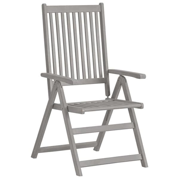 Maison Exclusive - Havestole med vippefunktion og puder sæt af 8 Grå Akacie