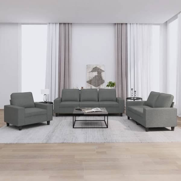 Maison Exclusive - Sæt af 3 sofaer mørkegrå stof