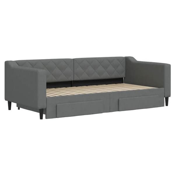 Päivävuode - EXCLUSIVE KOTI - 90x190 cm - vuodesohva - 2 laatikkoa - harmaa kangas