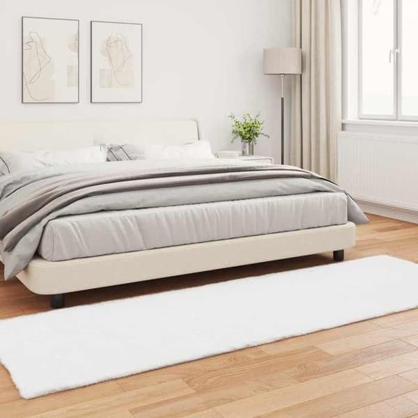 Matto - MAISON EXCLUSIVE - OLITE - Tekokarva polyesteri - Liukumaton - 80 x 250 cm Vit