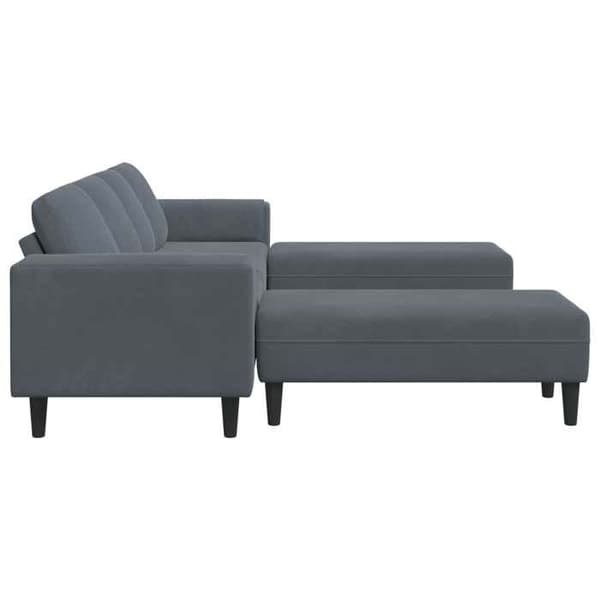 Soffa 3 platser - MAISON EXCLUSIVE - Vardagsrumssoffa - Mörkgrå - Polyester - Svarta ben Mörkgrå