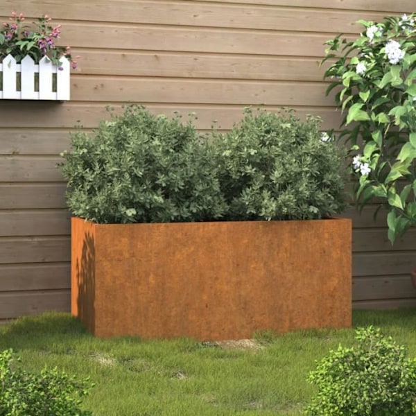 Plantekasse 62x30x29 cm corten stål Brun