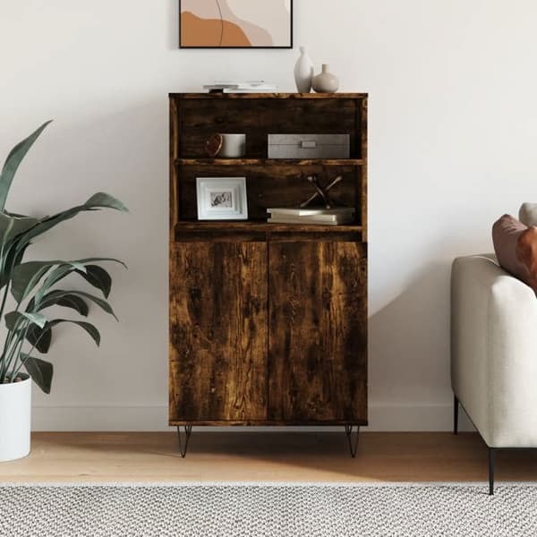 Maison Exclusive - Buffé hög Ek rökig 60x36x110 cm Ingenjörsträ
