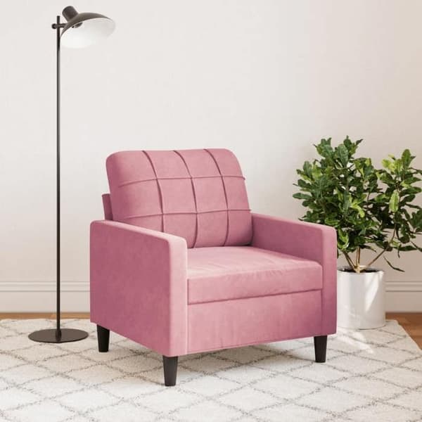 Maison Exclusive - Vaaleanpunainen nojatuoli 60 cm samettia