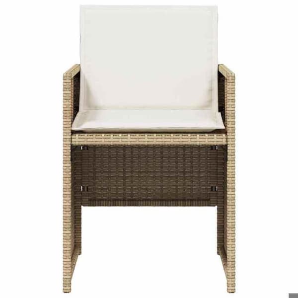 Maison Exclusive - Puutarhakalusteryhmä tyynyillä 5 kpl Beige polyrottinki
