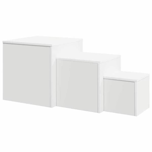 Maison Exclusive - 3-delars sidobord i vit ingenjörsträ Vit