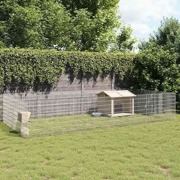 Maison Exclusive - Indhegning til kæledyr med 24 paneler 54x80cm galvaniseret jern