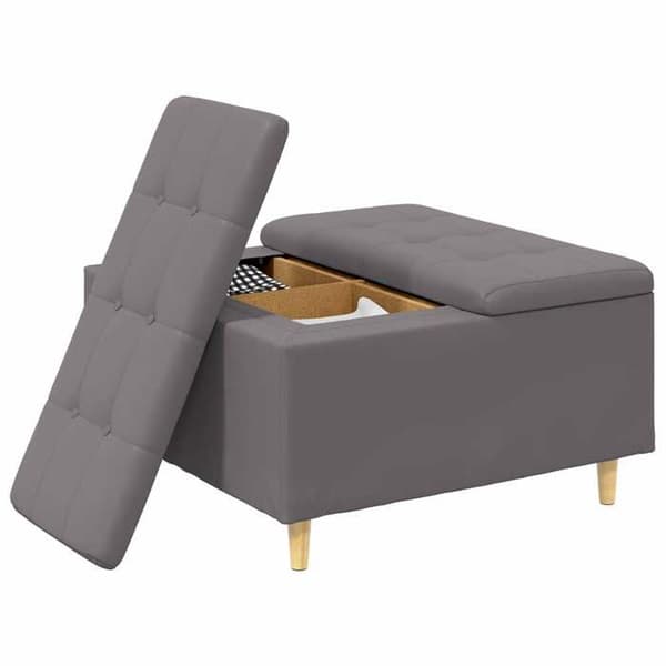 Maison Exclusive - Ottoman med förvaring Grå 80 x 80 x 45 cm Syntetläder