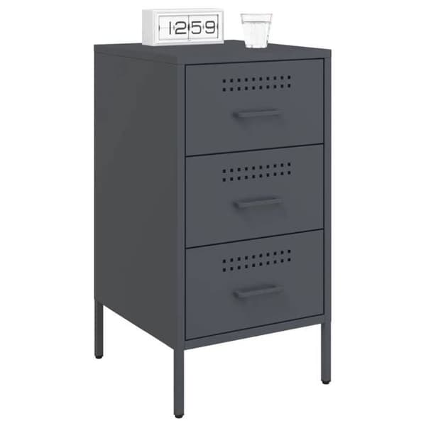 Maison Exclusive - Sängbord antracit 36x39x68 cm stål