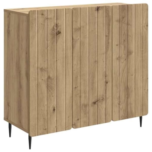 Maison Exclusive - Buffet i håndlavet egetræ 89 x 34,5 x 82 cm Ingeniørtræ