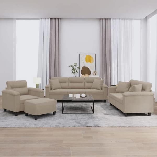 Maison Exclusive - Sæt af 4 sofaer med puder Taupe Mikrofiberstof