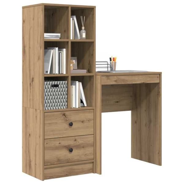 Maison Exclusive - Håndlavet egetræskontor 105,5 x 34 x 127 cm 2 stk. brun