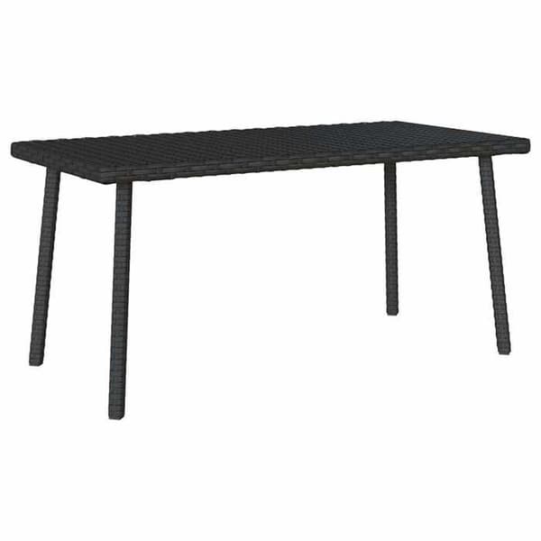 Havebord til haven - EKSKLUSIV HUS - 80 x 40 x 37 cm - Vævet harpik (poly rattan) - Stålramme - Sort