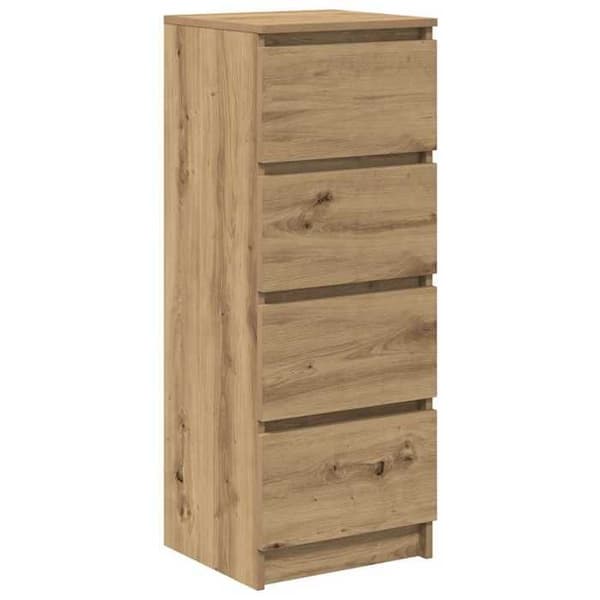 Maison Exclusive - Buffet i egetræ, håndlavet 37,5x35x99 cm i ingeniørtræ Ek