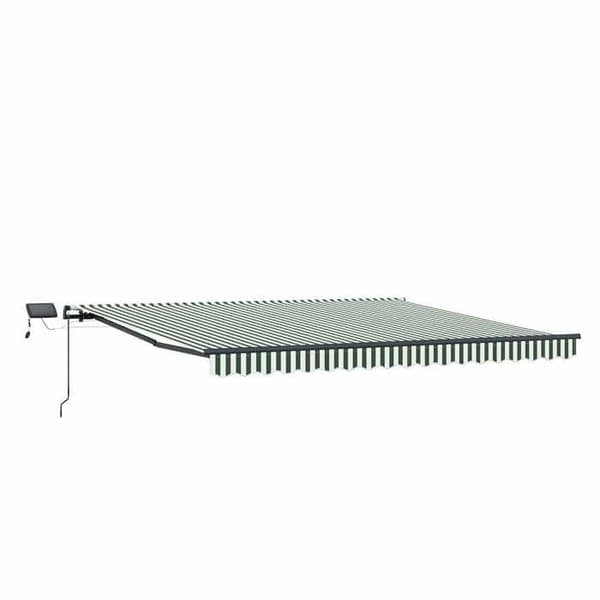 Maison Exclusive - Fällbart tak i grön och vit 450 × 300 cm