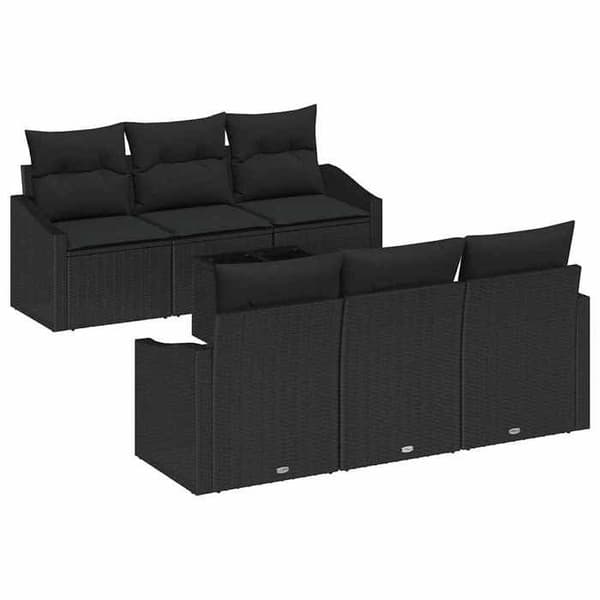 Maison Exclusive - 7 osan sohvasetti musta polyrottinki