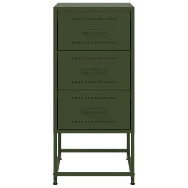 Maison Exclusive - Sängbord olivgrön 36x39x78 cm stål